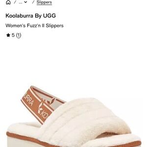 Koolaburra Cream Fuzz'n II Plush Slingback Slippers